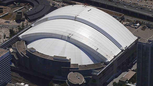 An aerial view of the Rogers Centre in Toronto.