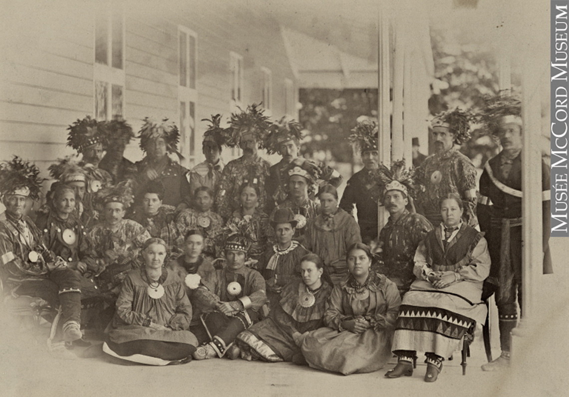 Huron-Wendat group from Wendake at Spencerwood, Quebec City, QC, 1880