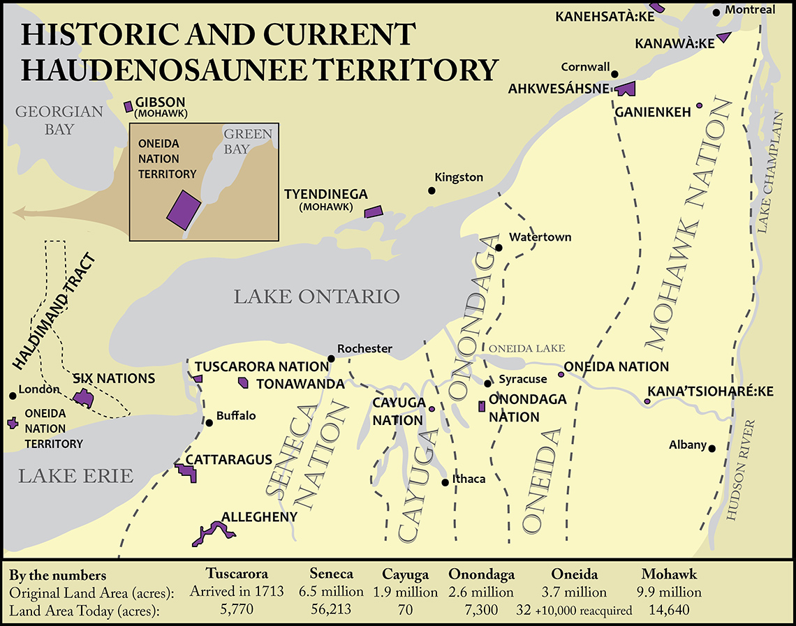 A map of the Six Nations of the Haudenosaunee
