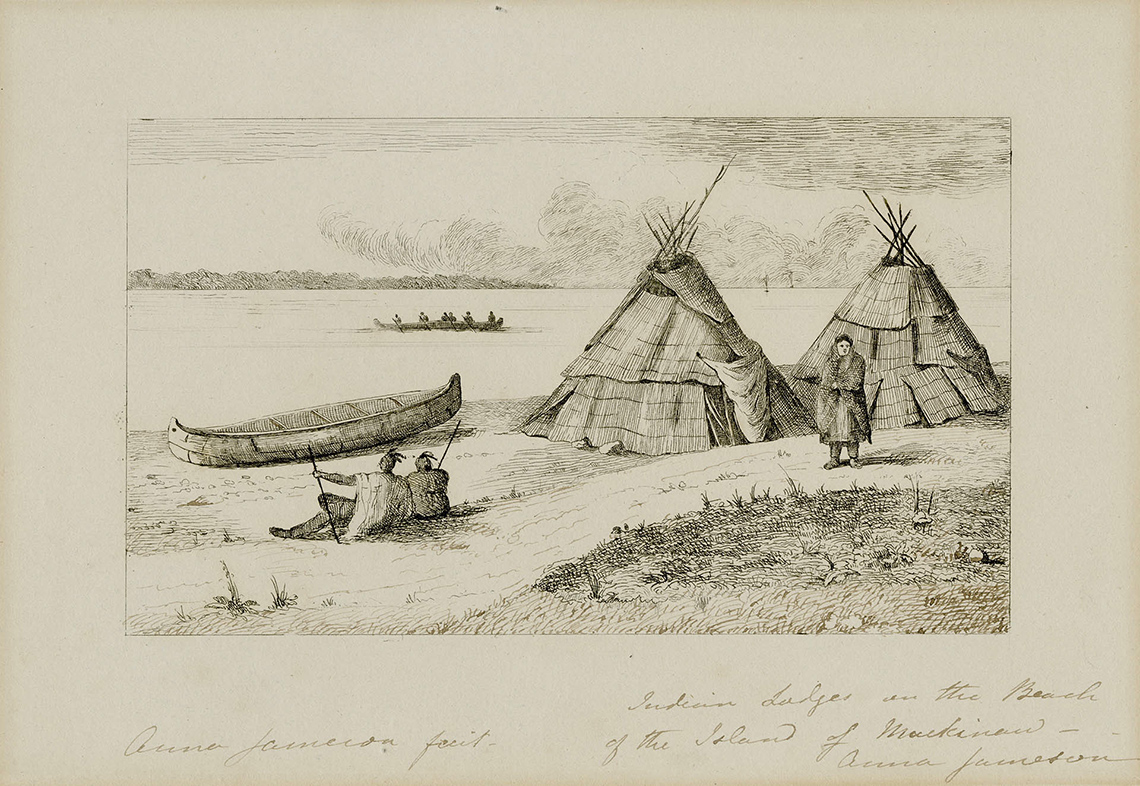 Anishinaabe wigwam on Mackinac Island.