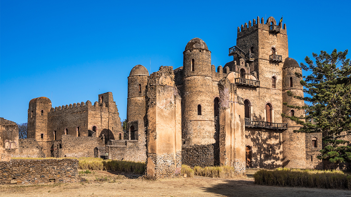 Seventeeth century Fasilides Castle in Gondar, Ethiopia.