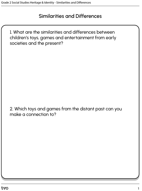 Grade 4 Social Studies History – Similarities and Differences