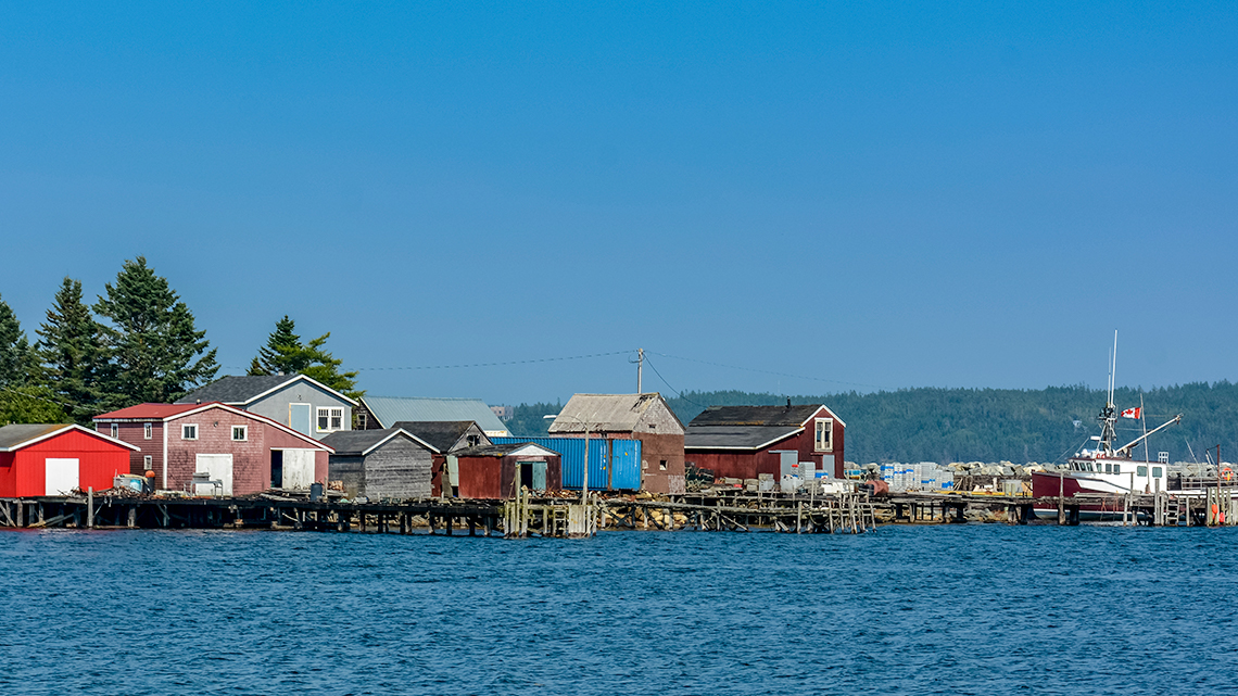 An image of the fishing village Lahave, which used to be the capital of Acadia