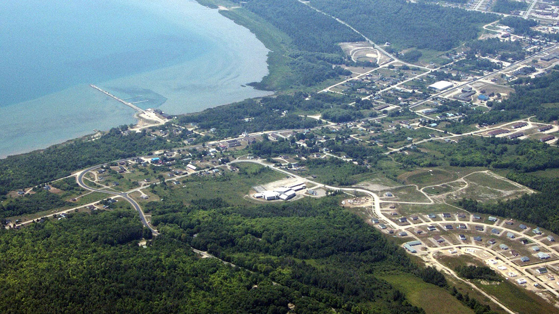 Bird’s eye view of Wiikwemkoong.