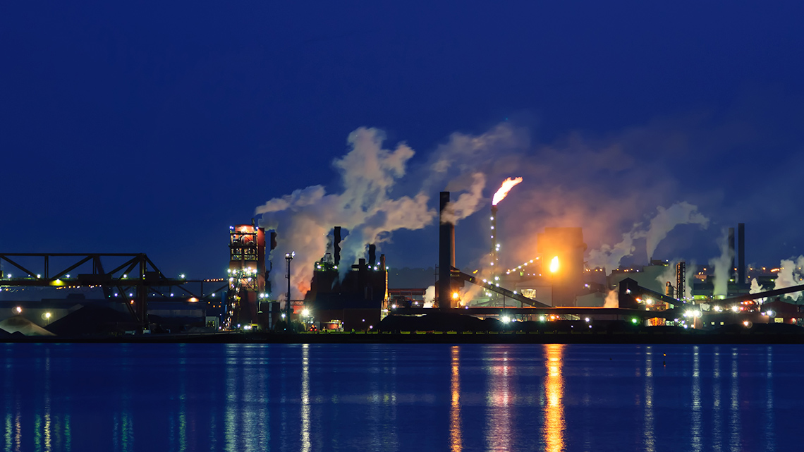 Image of an industrial plant on the Great Lakes.