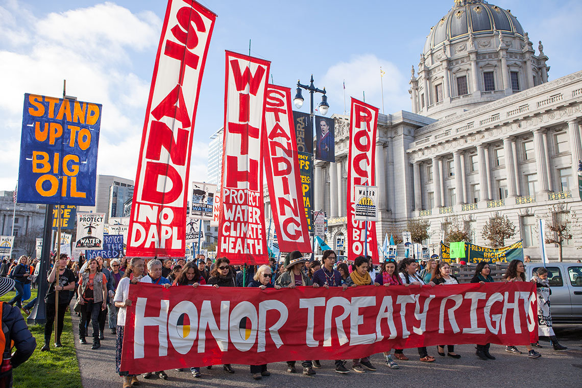 A peaceful protest to honor treaty rights.
