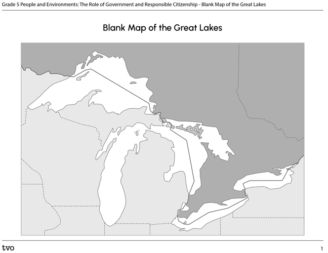 Blank Map of the Great Lakes