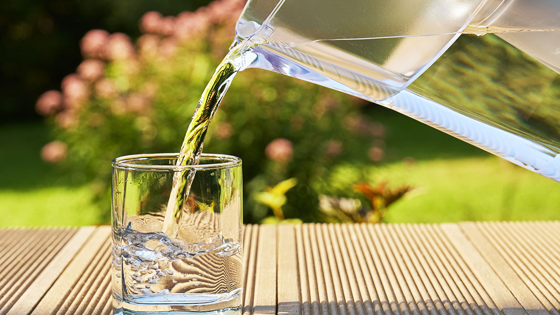 A glass full of clean water.